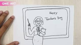 Happy Teachers day drawing
