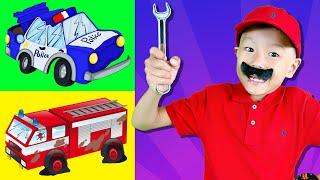 Repair Police Car Fire Truck and Ambulance Song   Kids Songs