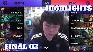 DK vs GEN - Game 3 Highlights  Grand Finals 2021 LCK Spring  DAMWON Kia vs Gen.G G3