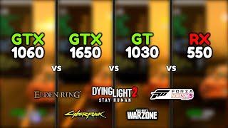 GTX 1060 vs GTX 1650 GT 1030 vs RX 550  9 Games Tested