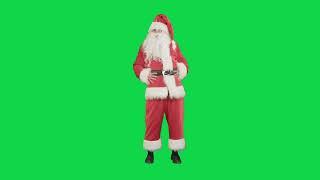 Happy Christmas Santa Claus Having Fun And Dancing On A Green Screen Chrome Key 4k