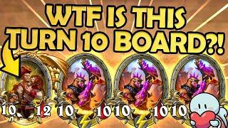 After 8 WINS IN A ROW I got this Crazy Turn 10 Board  Hearthstone Battlegrounds