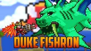 Terraria - Duke Fishron Boss with Adamantite Armor & Gatligator