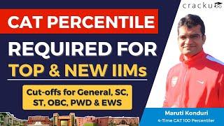 CAT Percentile Required for Top & New IIMs For General OBC EWS SC & ST