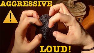 ASMR️LOUD AGGRESSIVE RHYTHIMC SCRATCHING ON MICROPHONE WITHOUT COVER. NO TALKING