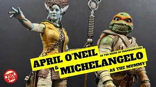 2022 MICHELANGELO & APRIL O’NEIL  TMNT x Universal Monsters  NECA Toys