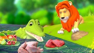 चतुर मगरमच्छ और शेर - Clever Crocodile Lion Story Kahani  Hindi Kahaniya Moral Stories JOJO TV Kids