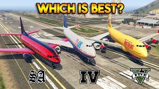 GTA 5 VS GTA 4 VS GTA SAN ANDREAS - PASSENGER JET WHICH IS BEST?