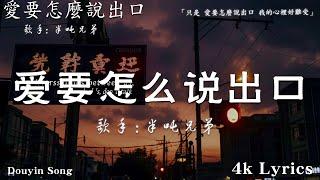 50首超好聽的流行歌曲2024年  7月份爆火全網的歌曲【動態歌詞Pinyin Lyrics】半噸兄弟 - 愛要怎麼說出口  半噸兄弟 - 諾言 半噸兄弟 - 哭砂