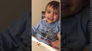 Toddler farts on command.