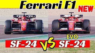 Ferrari SF-24 Vs Ferrari SF-24 EVO - Split Screen Virtual Comparison - Charles Leclerc at Fiorano 