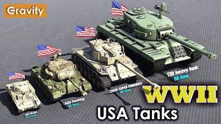 WW2 United States Tanks Size Comparison