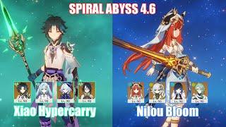 C0 Xiao Hypercarry & C0 Nilou Bloom  Spiral Abyss 4.6  Genshin Impact