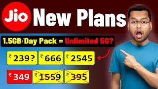 Jio New Plans 2024 after Price Hike & Unlimited 5G Data on 1.5 GBDay? Jio New Recharge Plan 2024