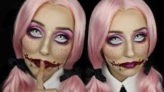 Creepy Doll - Stitched Mouth Halloween Makeup Tutorial