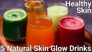 5 Simple Drinks for Glowing Skin & Body  Healthy Juice for skin  5 Miracle Juice for Glowing Skin