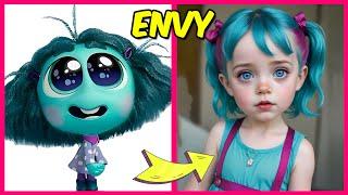 Inside Out 2 Characters as Humans & their favorite Drinks and favorite things  Envy Anxiety