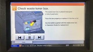 Kyocera taskalfa 2551ci 2500ci 2550ci waste toner box error