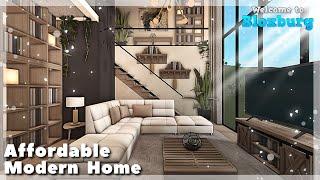 BLOXBURG Warm Affordable Modern Home Speedbuild interior + full tour Roblox House Build