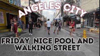 Angeles City Nice pool and Walking street on Friday before sunset