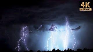 4 hours of rain and thunder real storm sound for good sleep Thunderstorm #1