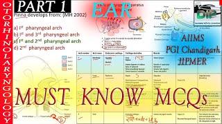 MCQs  Ear  ENT  Visual Explanation Mnemonics  AIIMS PGI JIPMER  DIP Medical Video  Part 1