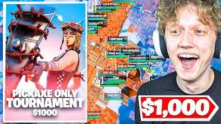 I Hosted a $1000 PICKAXE ONLY Tournament In Fortnite