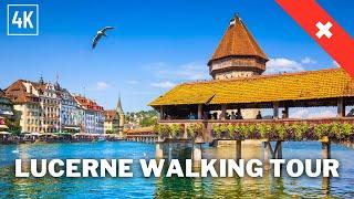 Lucerne Switzerland Walking Tour - 4K