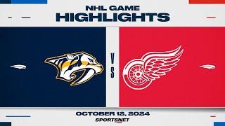 NHL Highlights  Predators vs. Red Wings - October 12 2024