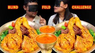 Couple Blindfold Eating Challenge Eating Dhido & Spicy Chicken Curry Food Challenge Nepali Mukbang