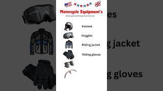 Essential Motorcycle Equipment for Safe Riding  Learn English #learnenglish #englishvocabulary