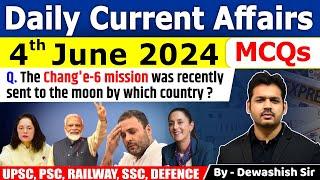 4th June 2024  Current Affairs Today  Daily Current Affair  Current affair 2024  Dewashish Sir