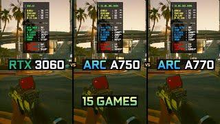 RTX 3060 12GB vs Arc A750 8GB vs A770 16GB  Test in 15 Games  1080P & 1440P