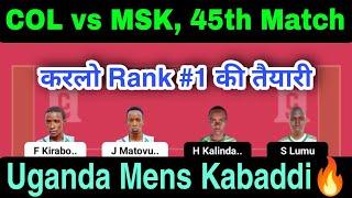 COL vs MSK Dream11 Kabaddi Team COL vs MSK Dream11 Prediction col vs msk gl picks starting 7