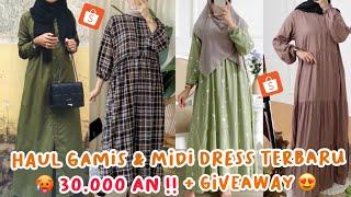 SHOPEE HAUL GAMIS MURAH 30RIBUAN BISA DIJUAL LAGI + GIVEAWAY FEBRUARI  GAMIS RAYON GAMIS POLOS