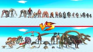 Reptiles + Dinosaurs vs Infernals + Primates - Animal Revolt Battle Simulator