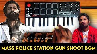 KGF - Chapter 2  Mass Police Station Gun Shoot Bgm By Raj Bharath  Yash Prashanth Neel Ravi baser