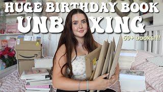 HUGE birthday book unboxing 50+ books