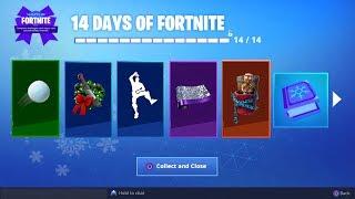 *NEW* ALL 14 DAYS OF FORTNITE GIFTS UNLOCKED Fortnite Free Daily Rewards