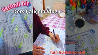 Verimli bir ders çalışma vlogu  Tatil Günlükleri #4