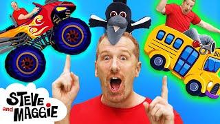 Best of Steve and Maggie  Halloween Monster Truck Ice Cream Toys for Kids  Wow English TV