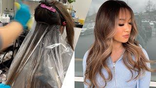 FULL TUTORIAL How to traditional hand painted balayage with root melt