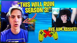 NINJA *BEGS EPIC* to CHANGE THIS in SEASON 3 Pros React to AIM ASSIST NERF Fortnite