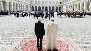 Papa Francesco al Quirinale ricevuto dal Presidente Mattarella in occasione della Visita Ufficiale