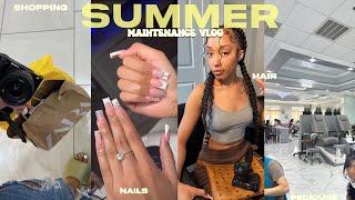 SUMMER MAINTENANCE VLOG   nails  hair pedicure + shopping & more