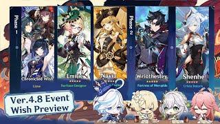 NEW UPDATE ABOUT 4.8 BANNERS AND CHRONICLED WISH Emilie Navia Shenhe - Genshin Impact
