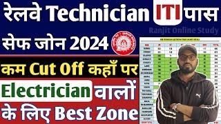 रेलवे तकनीशियन 2024  RRB Technician Safe Zone 2024  RRB Technician Safe Zone For Electrician Trade