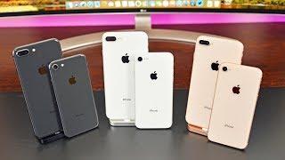 Apple iPhone 8 vs 8 Plus Unboxing & Review All Colors