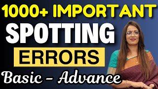 1000+ Important Spotting Errors For all Exams  Basic - Advance  Grammar  English With Rani Maam