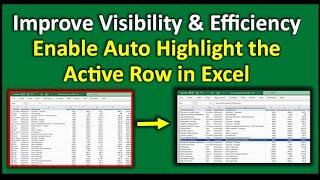 Excel Magic Auto-Highlight Your Active Row in Seconds  Easy Tutorial